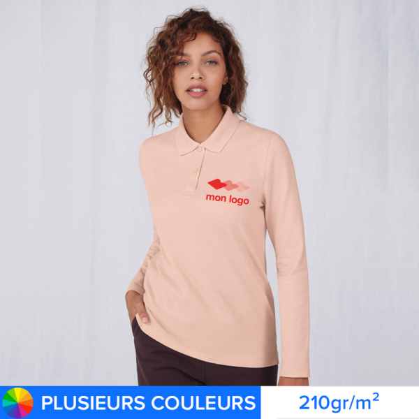 Polo Publicitaire PREMIUM manches longues Femme