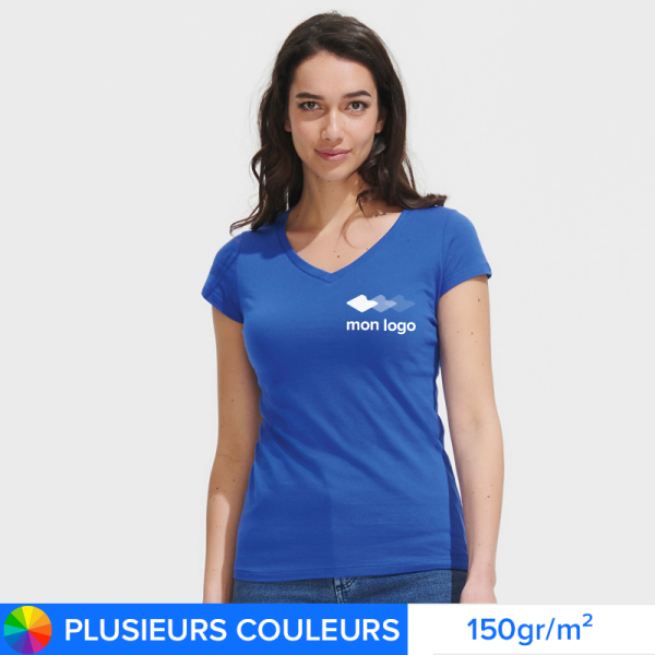 T-shirt Publicitaire Standard COL V Femme